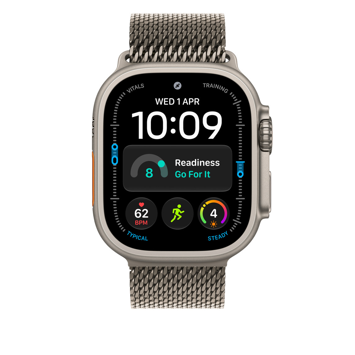Apple Watch 49mm Milanese Loop: Natural Titanium Milanese Loop - Large-1