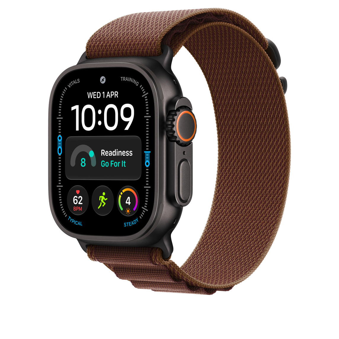Apple Watch 49mm Titanium Loop: Burgundy Alpine Loop - Medium - Black Titanium Finish-2
