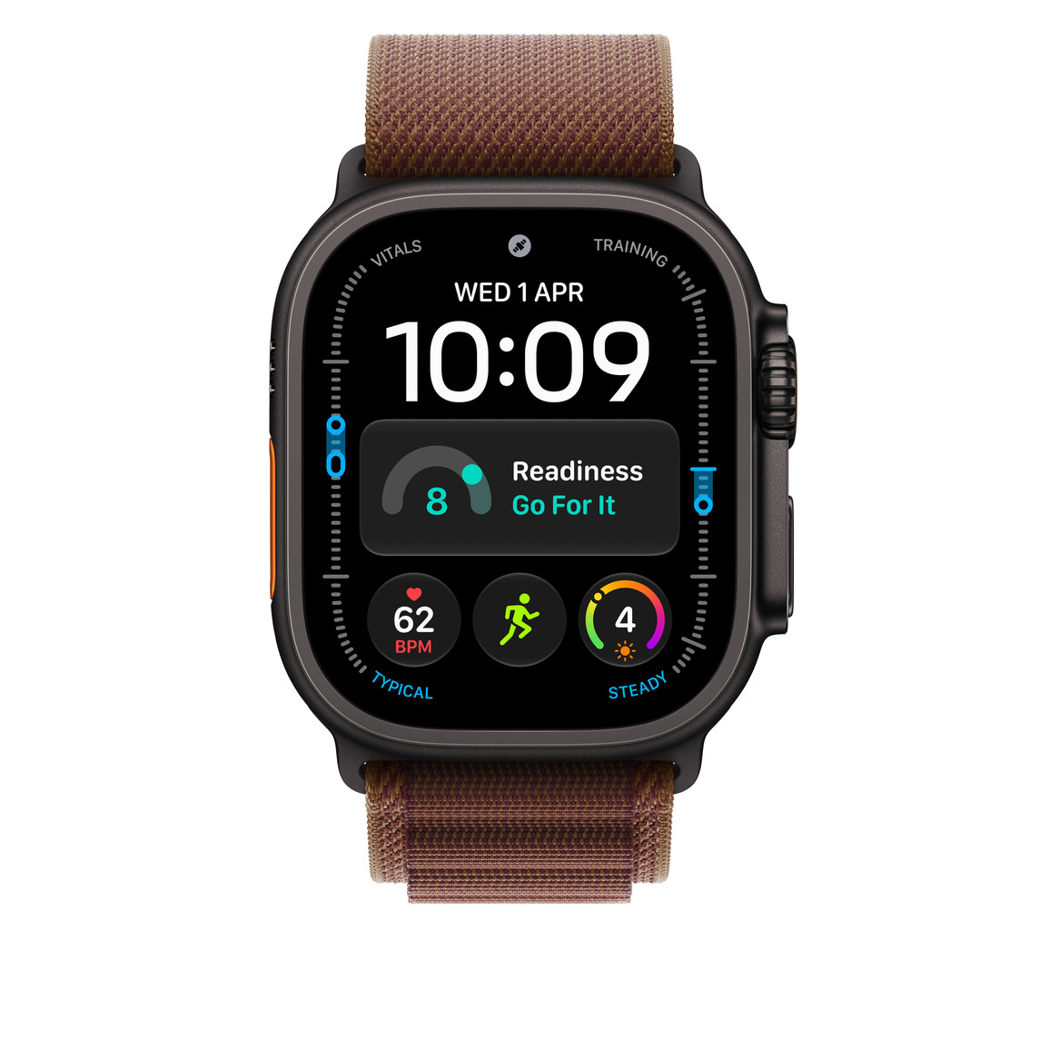Apple Watch 49mm Titanium Loop: Burgundy Alpine Loop - Medium - Black Titanium Finish-1
