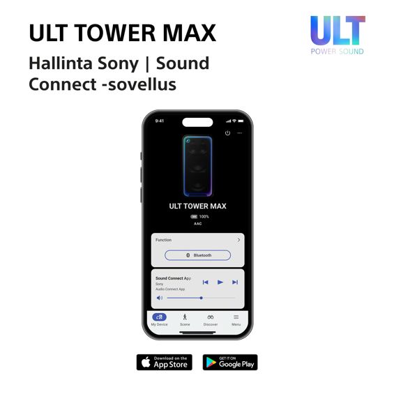 Party zvučnik SONY ULT TOWER MAX SRS-ULT3000 (Bluetooth 5.3 LDAC, 2x woofer 280 mm, XLR/RCA ulazi, ulaz za mikrofon, party svjetla)-3