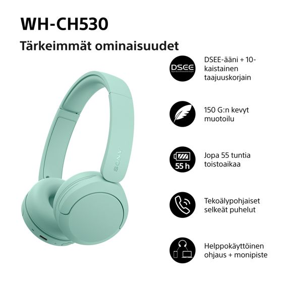 Bežične on-ear slušalice Sony WH-CH530, Mint-1