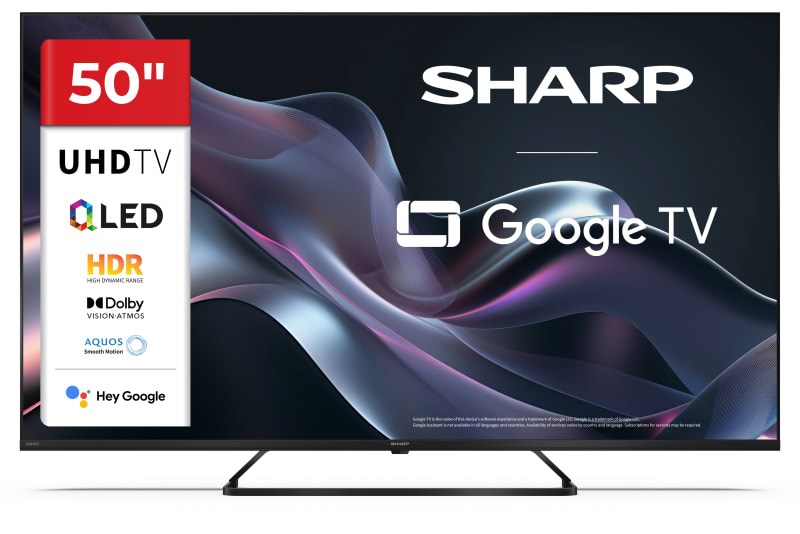 TV SHARP 50HP6265E 50" (QLED 127 cm, 4K UHD, Google TV, HDR10, HLG, Dolby Vision, DVB-T/T2/C/S/S2)