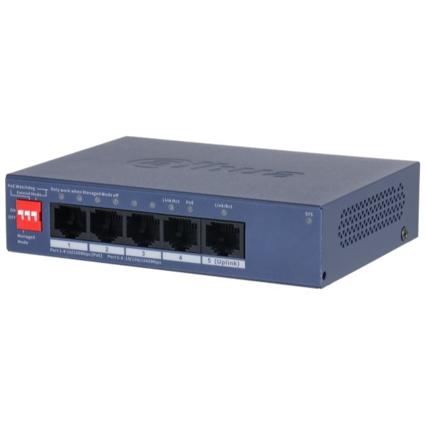 Dahua Technology CS4005-4ET1GT-36 network switch Managed L2 Gigabit Ethernet (10/100/1000) Power over Ethernet (PoE) Blue-3