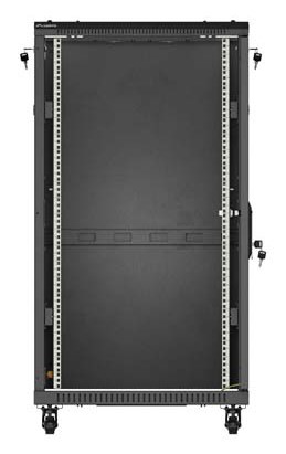 Rack ormar LANBERG FF01-6022-12B 19" 22U (samostojeći, 600 x 1000 mm, staklena prednja vrata, crna boja)-3