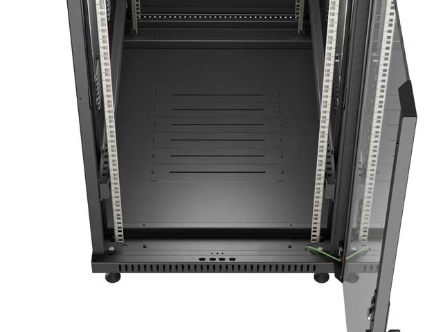 Rack ormar LANBERG FF01-6022-12B 19" 22U (samostojeći, 600 x 1000 mm, staklena prednja vrata, crna boja)-7