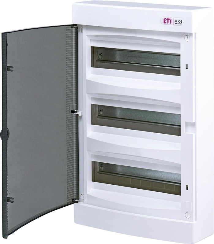 ECT36PT-S PLASTIC SWITCHGEAR NT 36M 3X 12M N+PE IP40 IK07 526X287X112 SMOKE DOOR WHITE DIDO