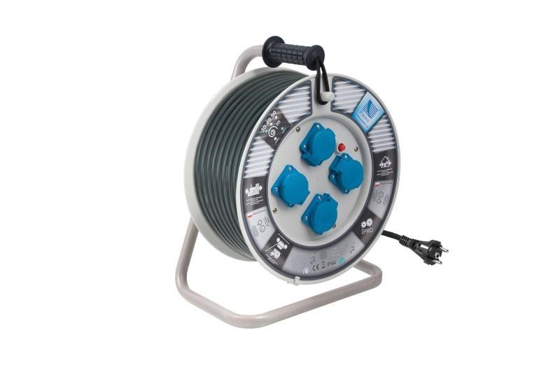 Produžni kabel na bubnju PAWBOL B.1114-30S (H05RR-F 3 x 2,5 mm², 30 m, 4 utičnice, bijela boja, IP44)