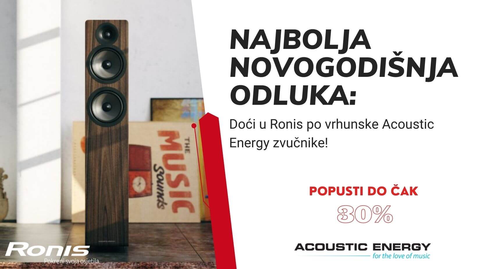 ACOUSTIC ENERGY na akciji! 🔊 Ne propusti odlične popuste na zvučnike