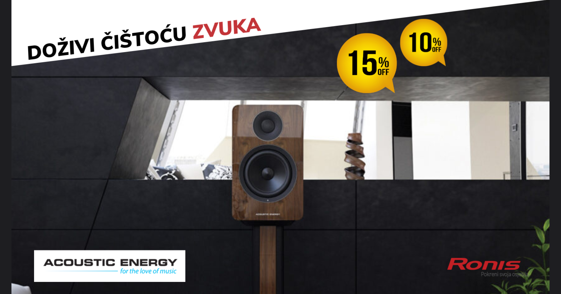 Acoustic Energy na popustu: Aktivni i pasivni zvučnici do 15% off