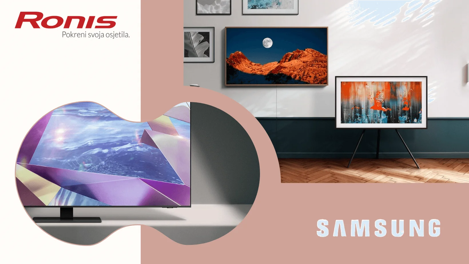 Čista umjetnost televizije 👌 📺 Sada na 24 rate nabavi Samsung QLED ili Frame TV!