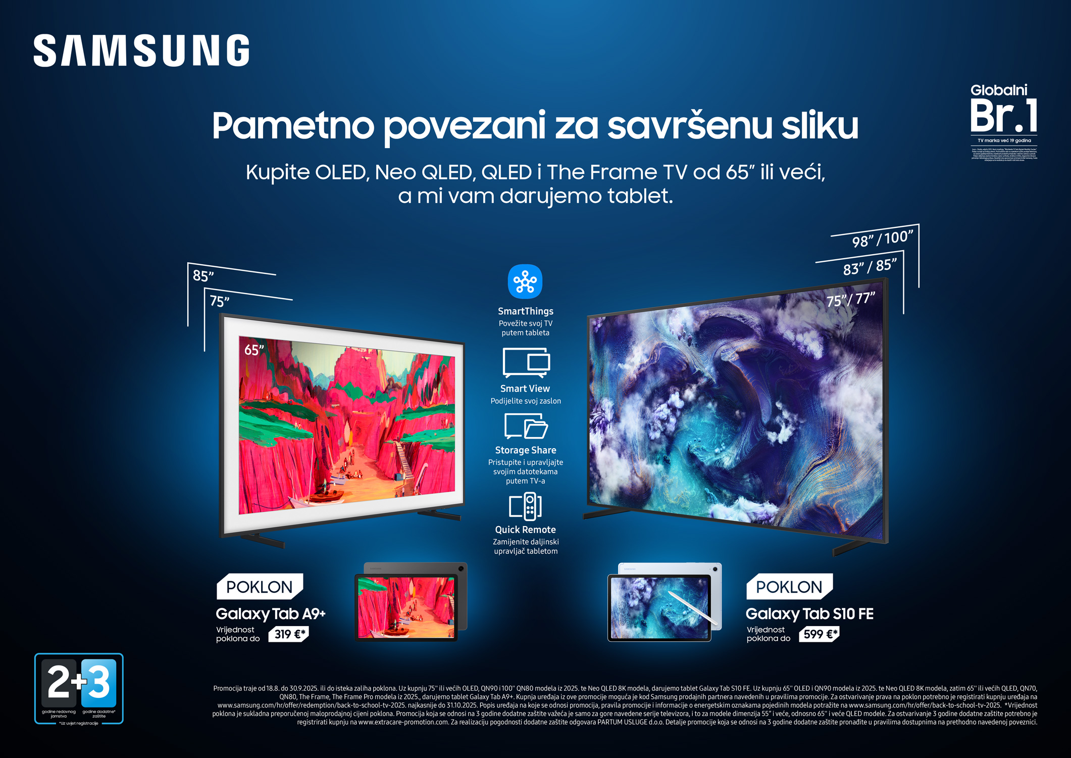 Kupi SAMSUNG TV od 65" ili veći i uzmi tablet na poklon.