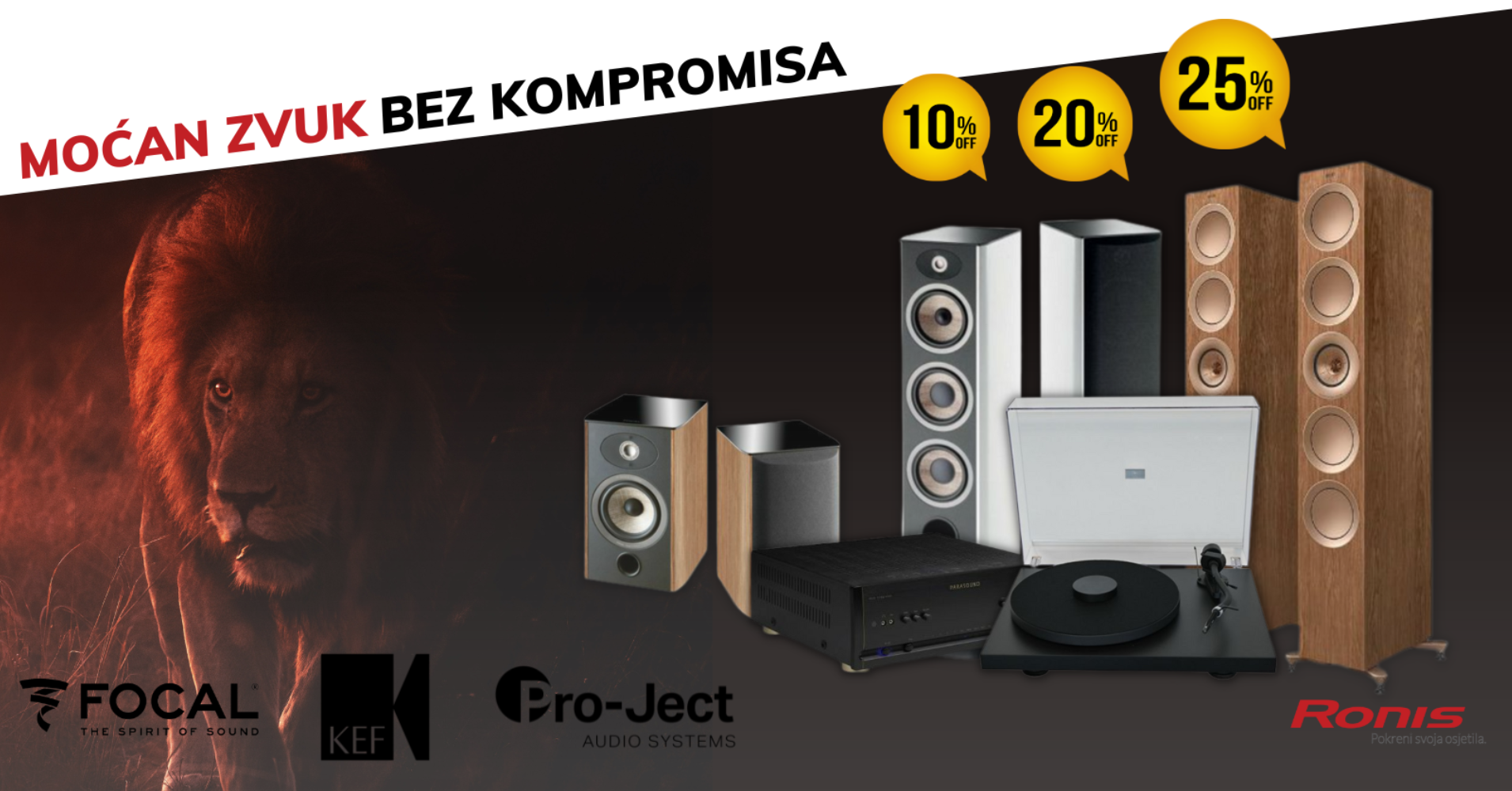 Focal, KEF, Pro-Ject na akciji! 🔥 Nabavi vrhunsku Hi-Fi opremu kod nas.