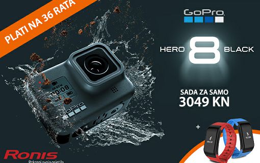 GoPro HERO8 + poklon pametna narukvica za samo 3.049 kn! Plati do 36 rata. Oslobodi svoju kreativnost, snimi svoju avanturu u 4K i uz HyperSmooth stabilizaciju slike. Usput prati svoje aktivnosti i rad srca na poklon narukvici!