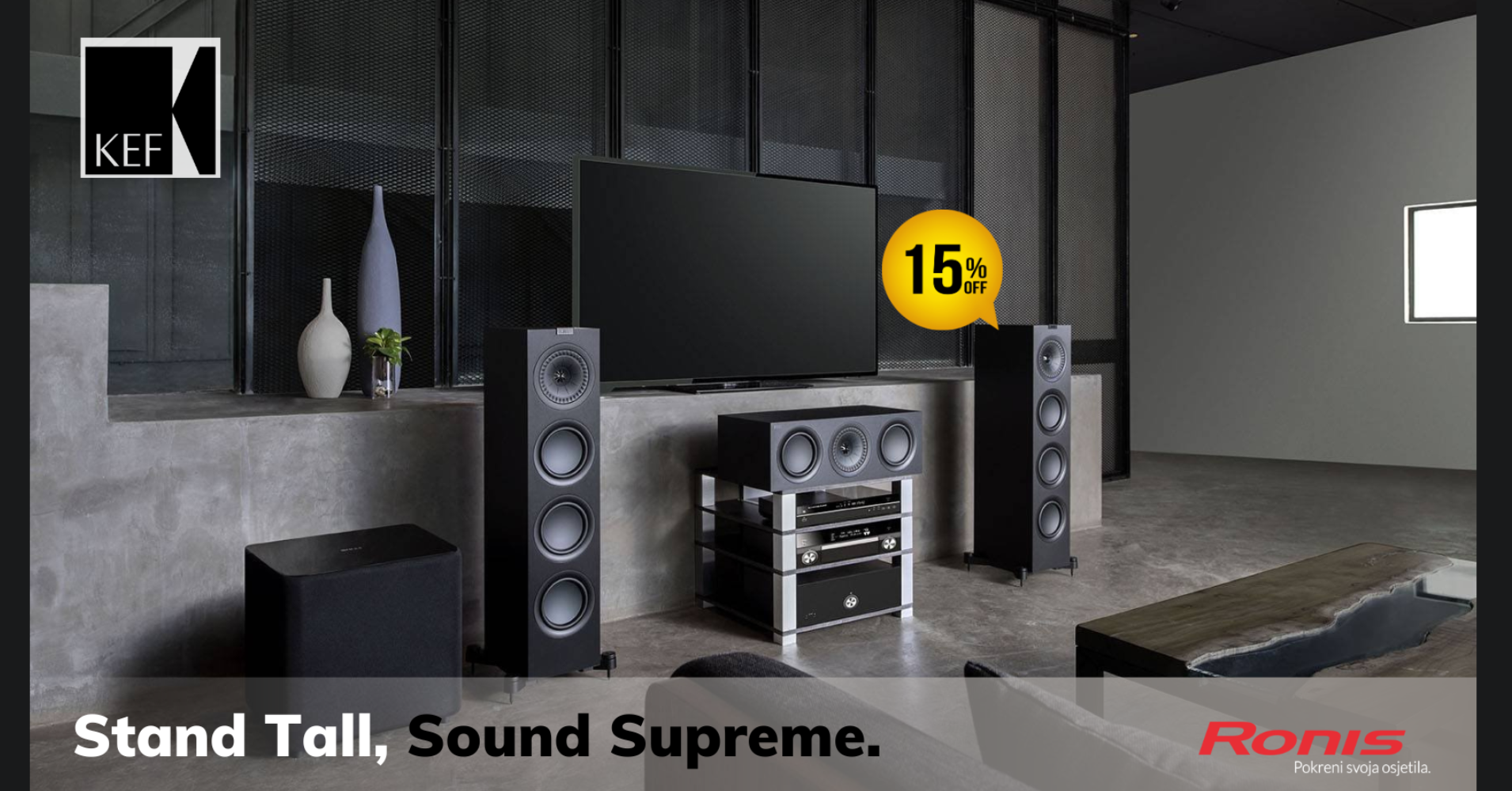 KEF floorstanderi na akciji: 15% niže cijene na zvučnike iz Q serije.