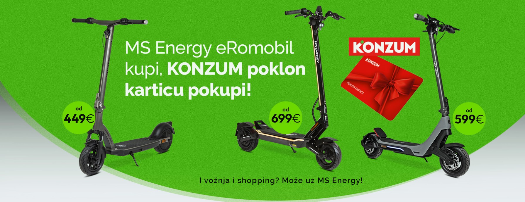 Kupi MS Energy eRomobil i preuzmi KONZUM poklon karticu