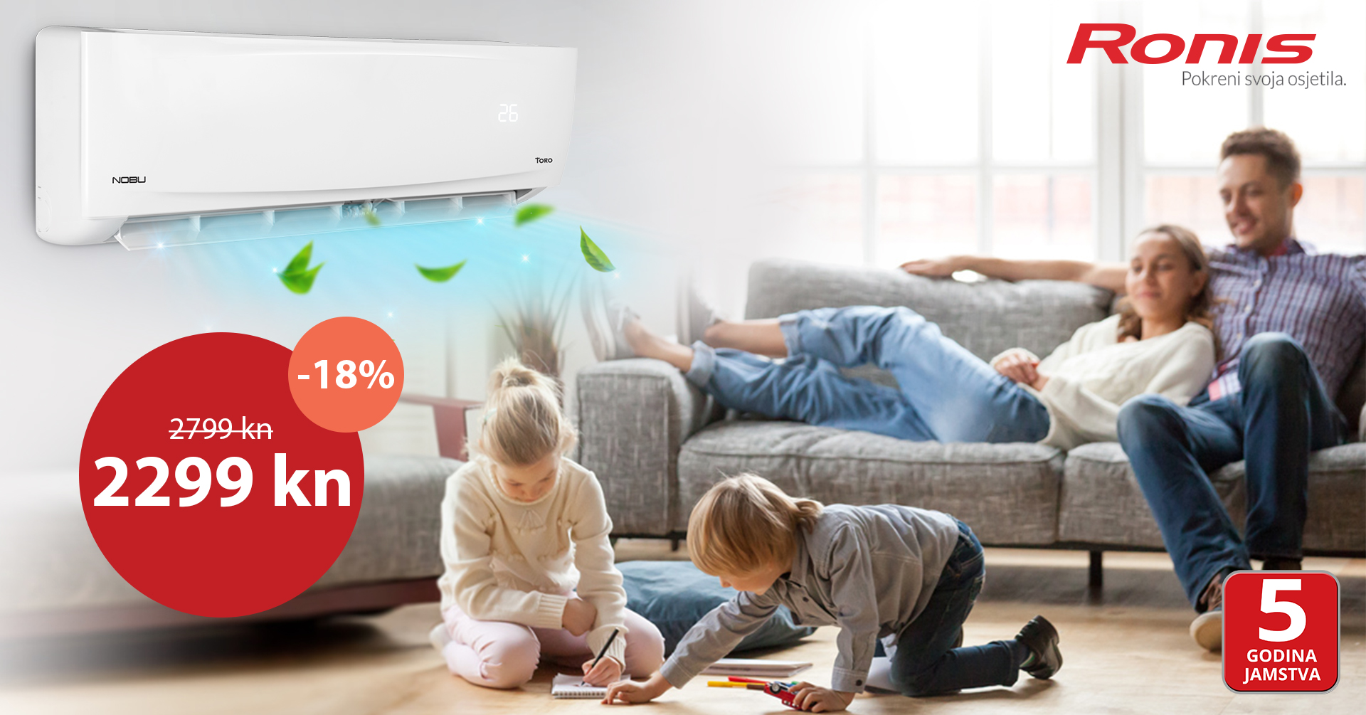 Nabavi klima uređaj s 5 godina jamstva već od 2.299 kn i plati do 36 rata bez kamata!