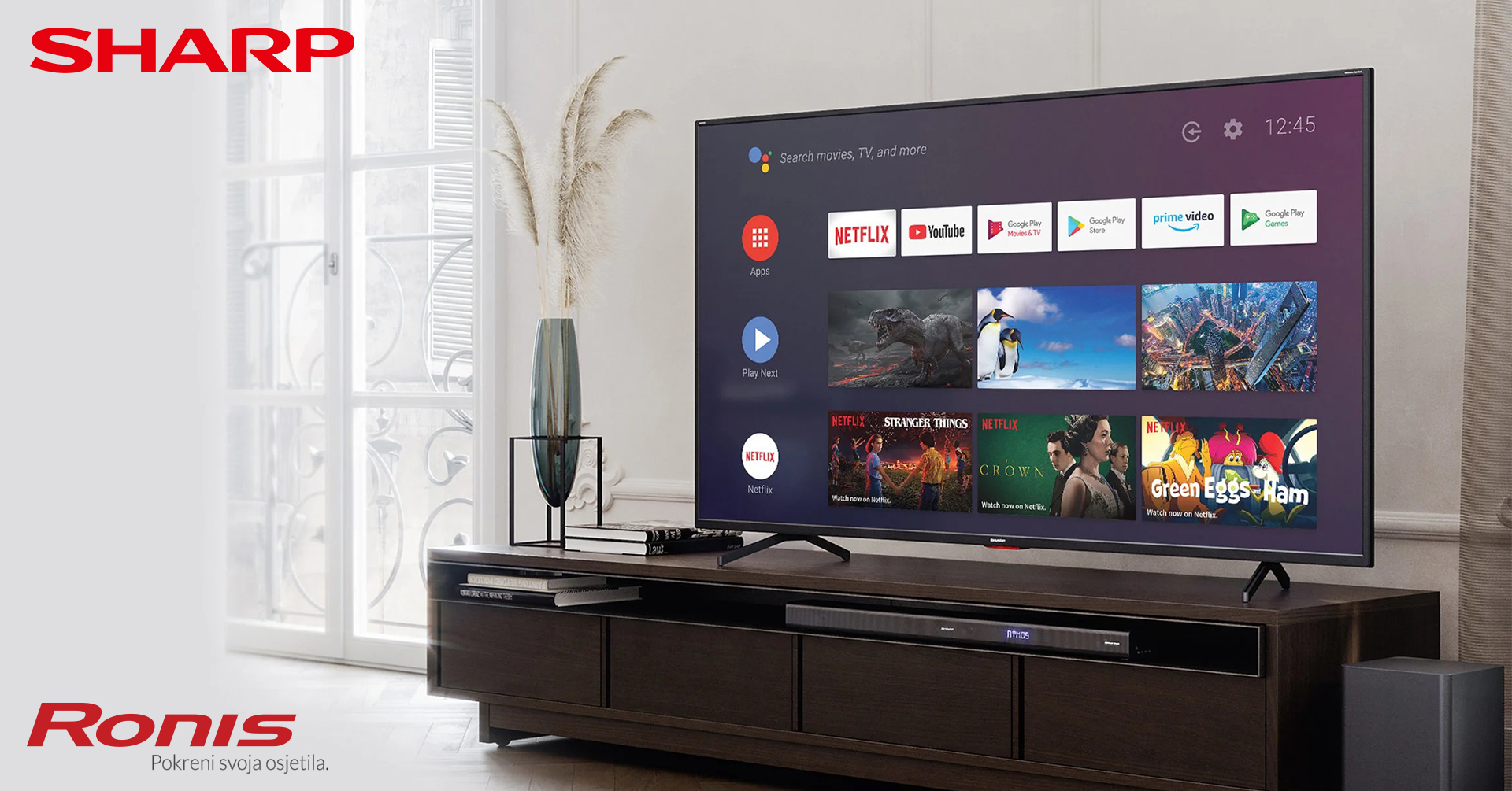 Nabavi Sharp Android Smart TV sa Harman/Kardon zvukom, 4 godine jamstva i H.265 HEVC prijemnikom.