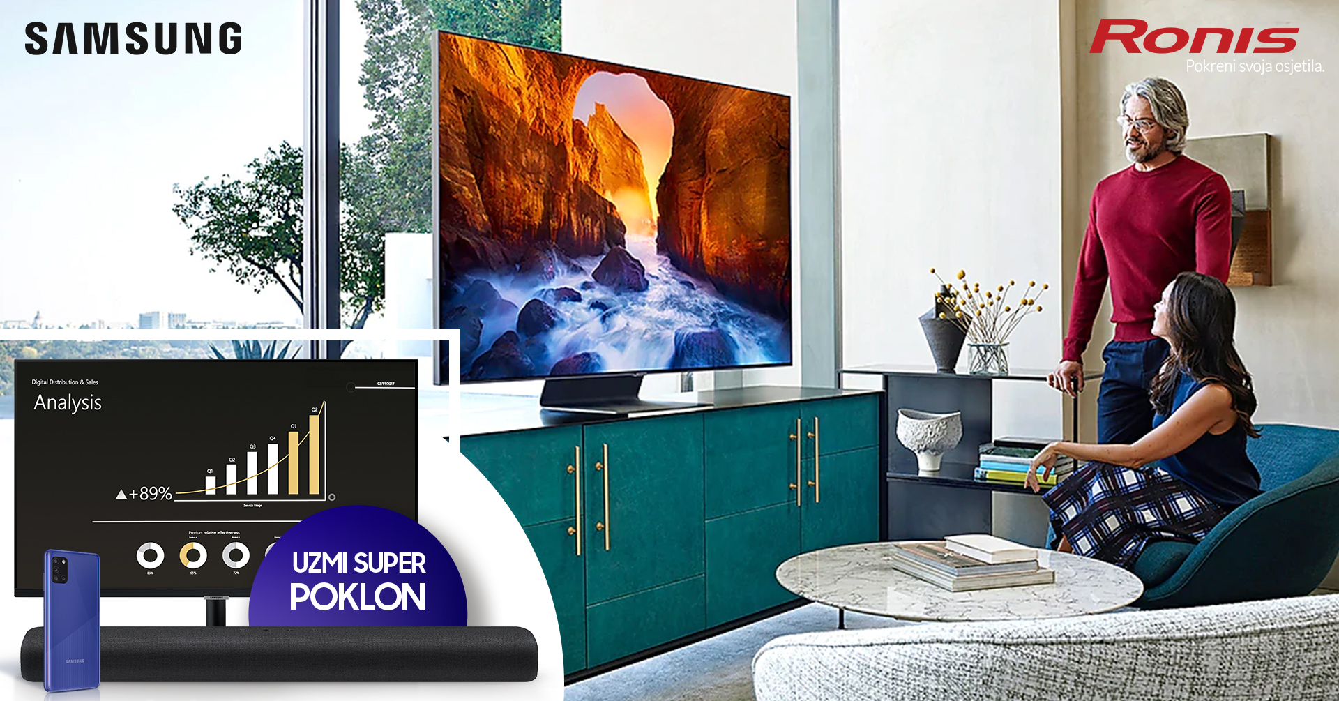 Nabavi vrhunski Samsung QLED televizor i uzmi poklon sounbar, monitor, mobitel ili Frame TV okvir!