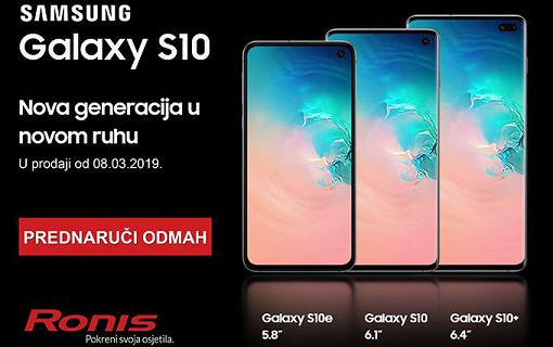 Novi Samung Galaxy S10 stiže u Ronis na dan žena! Naruči odmah i primi ga već u petak uz poklon transparentnu maskicu!