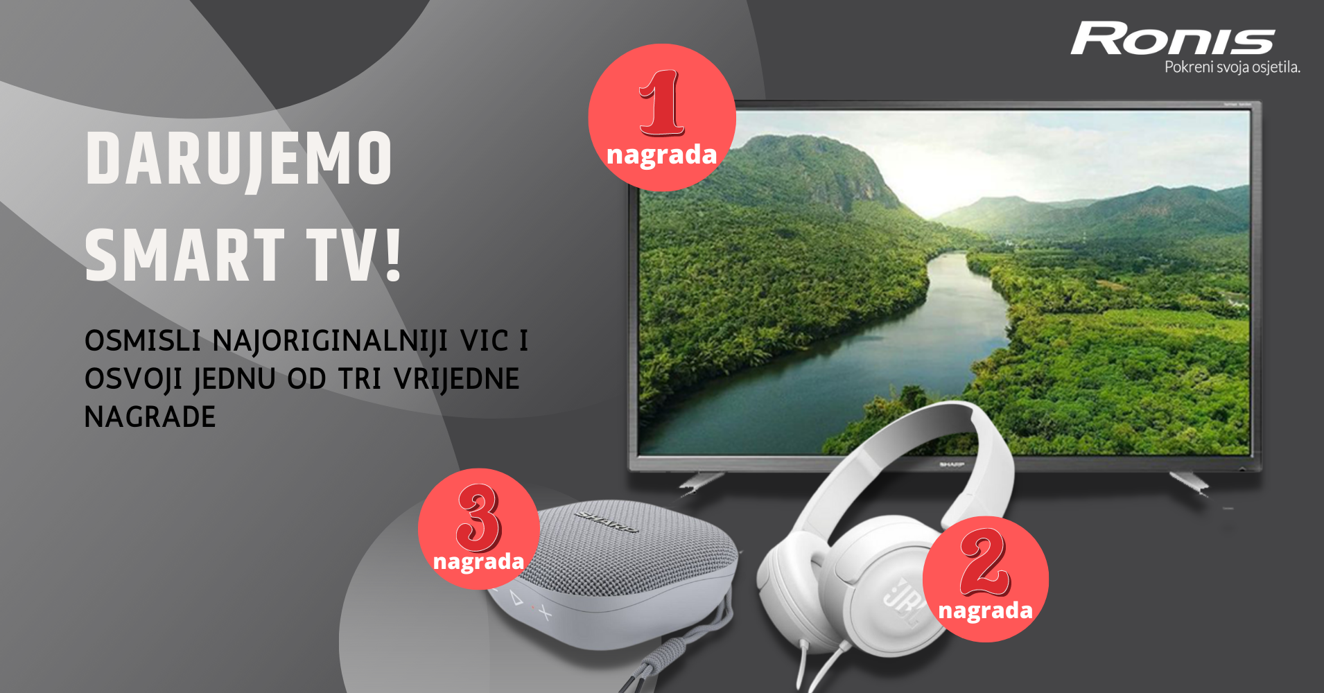 Podijeli s nama dobar vic i osvoji telku, sluške ili zvučnik! 🥳