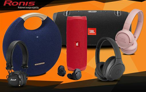Prijenosni zvučnici & slušalice - kupi ih sa 30% popusta u proljetnoj akciji! Uživaj u omiljenoj glazbi uz JBL, Audio-Technica, Marshall, Harman Kardon, Sharp, Focal i Marley!