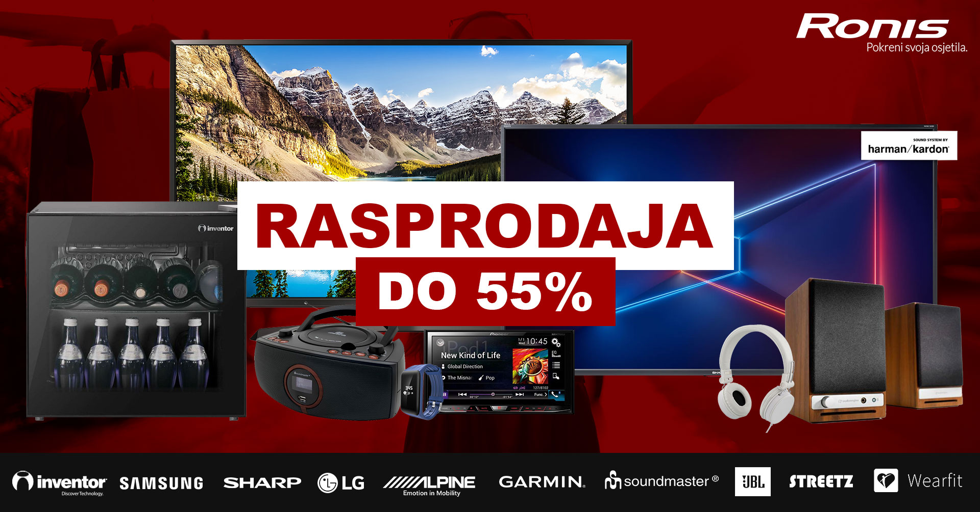 RASPRODAJA DO 55% ⭐ Nabavi televizor, zvučnike, slušalice, pametni sat, auto multimediju