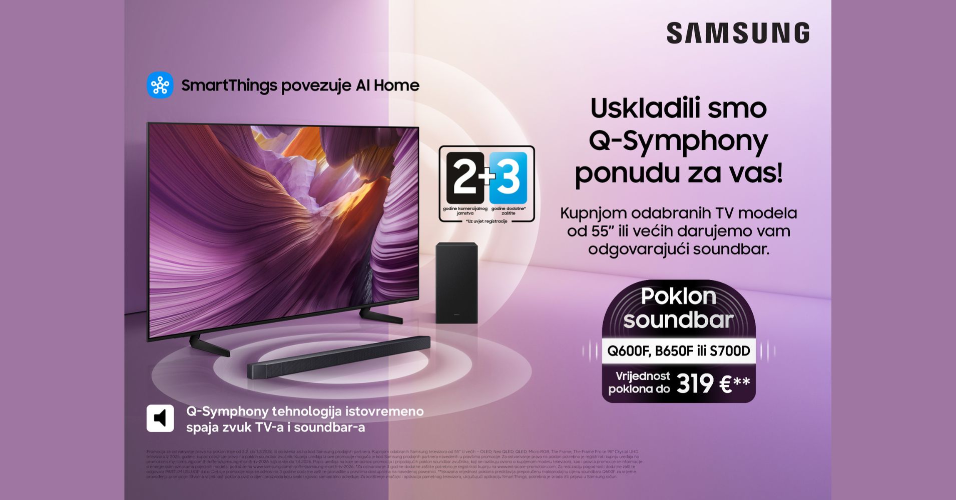 Samsung TV Month 2026 – Poklon soundbar uz kupnju odabranih Samsung televizora