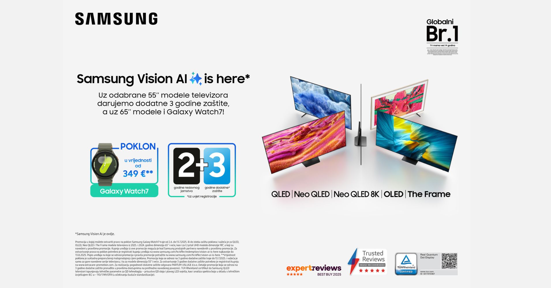 Samsung Vision AI: Uživajte  u dodatnim pogodnostima uz 55’’ i 65’’ TV modele iz 2024. i 2025.!