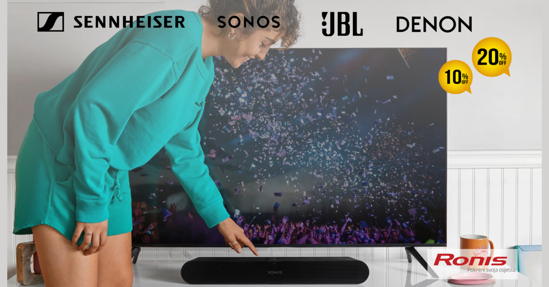 Soundbari Denon, Sennheiser, Sonos! Uživaj u filmskim večerima uz naše soundbare na akciji